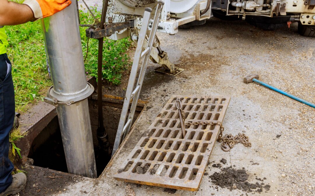 Sewage Industrial Cleaning Truck Clean Blockage In A Sewer Line.