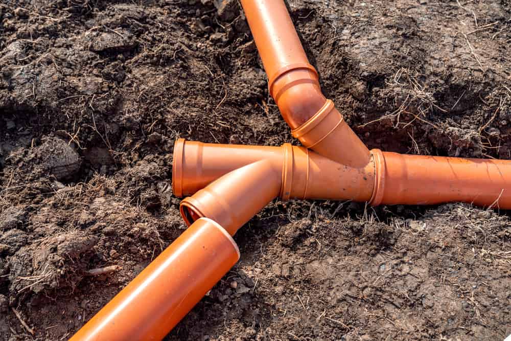 Plastic Waste Pipes In The Ground