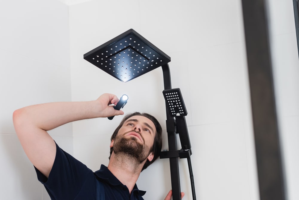 Plumber Lighting On Shower Head